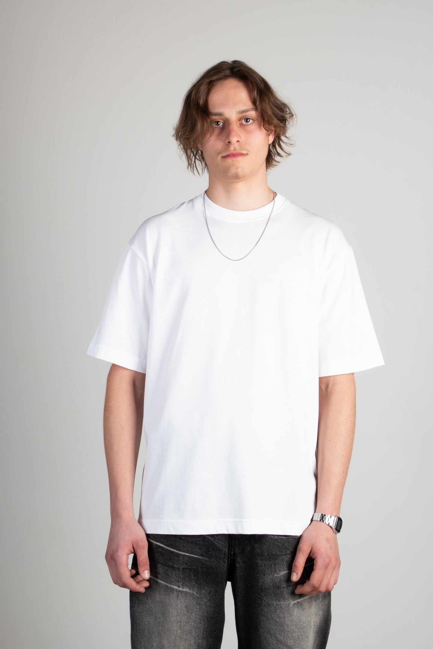 oversized all white t-shirt - "get a.waiy"