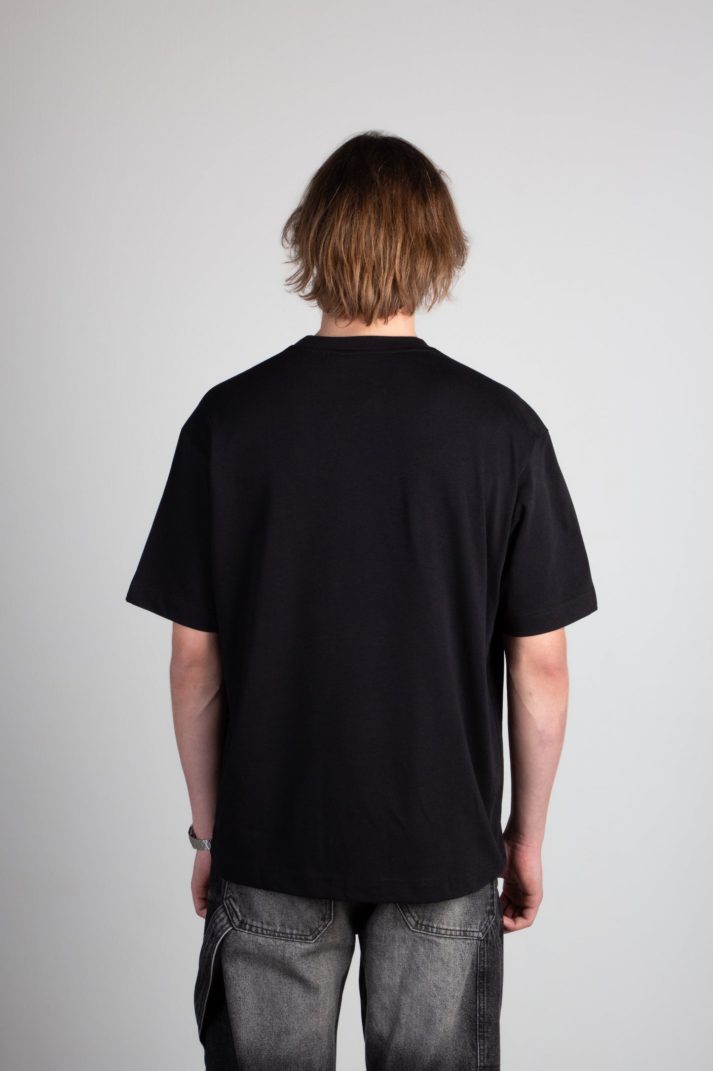 oversized all black t-shirt "no.waiy"